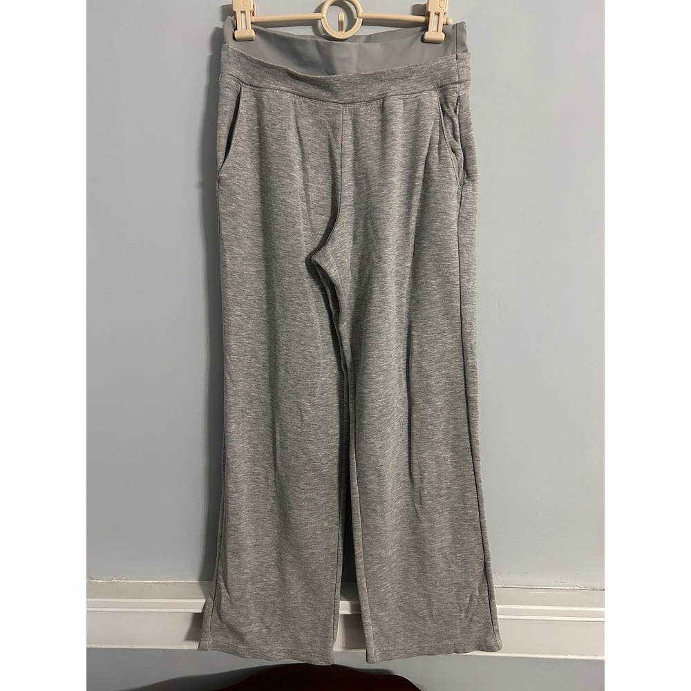 Danskin Womens Gray Wide Leg Activewear Pants Size Small Heathered Yoga Trousers